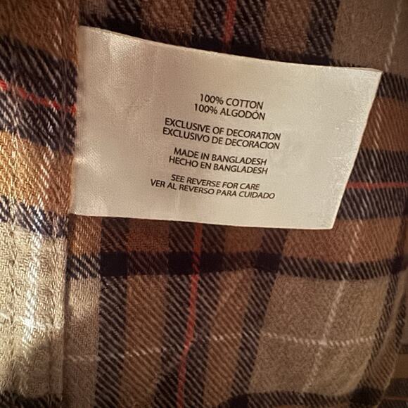 New Eddie Bauer Men's Small Bristol Flannel Cotton Khaki Plaid Shirt Fall NWT - Picture 14 of 14